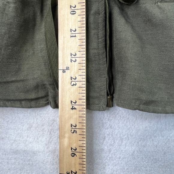Who What Wear Linen Blend Army Green Utility Cargo Jacket Cinched Waist Sz M - Picture 7 of 9